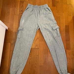 Grey cargo sweats.
